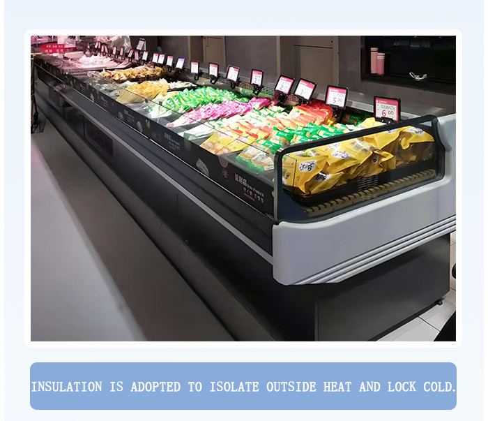 Commercial Deli Display Fridge , Freestanding Butchery Display Freezer For Meat Shop