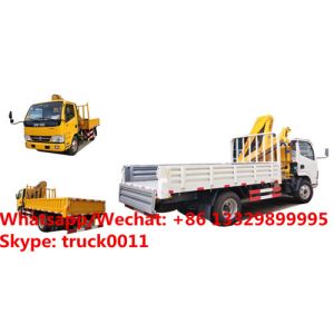 Buy cheap new best price dongfeng 2tons folded truck with crane for sale,mini Customized 2T knuckle crane boom mounted on truck from wholesalers