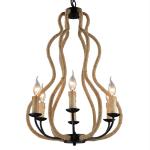 European french Wrought Rope Iron chandeliers for Dining room Kitchen (WH-CI-46)