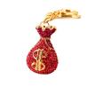Buy cheap Money Bag Key Chain Ornaments Silk Screen Printing Diamond 50mm Wide from wholesalers