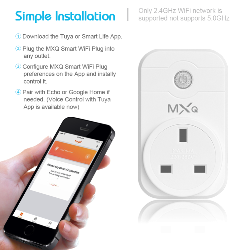 UK Home WIFI Smart Plug AC 110 - 240 V Residential / General - Purpose With Timer
