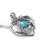 Wedding Heart Crystal Pendant 925 Sterling Silver Chain Necklace Womens Ladies