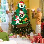Customized Felt Christmas Tree Decoration Snowball Throwing Game Set Beautiful