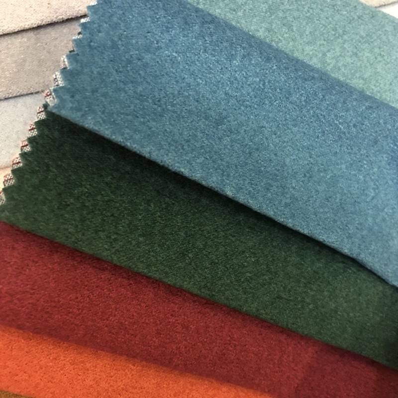 100% Polyester Velvet Sofa Fabric Warp Knitting Imitation Suede
