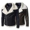 Buy cheap Fashion Winter Sheepskin Lined Leather Jacket , Mens Faux Leather Aviator Jacket from wholesalers