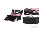 Leopard Faux Leather Jewelry Packaging Boxes Velvet Lining Material With Mirror