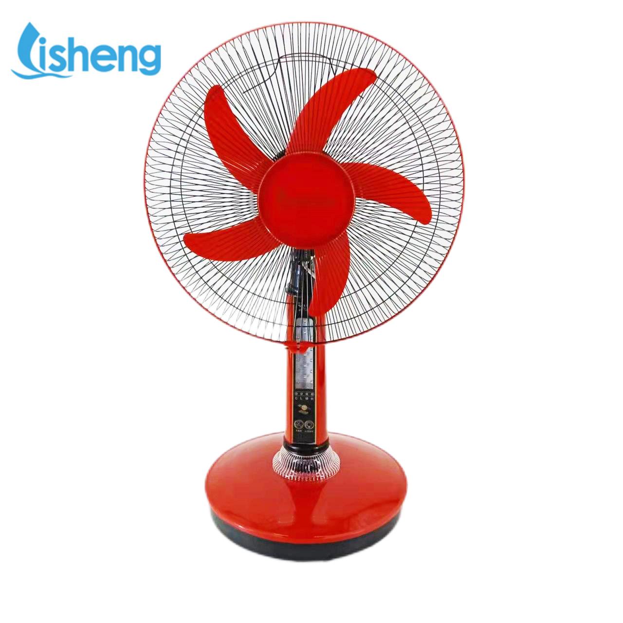 Table Solar Rechargeable Solar Fan With Lithium Battery 18V 15W 12V 16 Inch