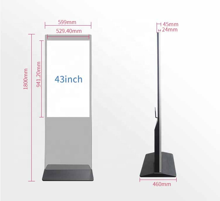 Floor Standing Android 7.1 Mirror LCD Display 400cd/m2 For Yoga Fitness
