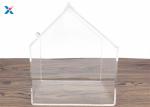 House Shape Clear Acrylic Gift Boxes Candy Container Non Toxicity For Retail