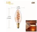 C35 Spiral LED Filament Bulb E14 E12 110V 220V 3W Vintage Edison Bulb Lamp