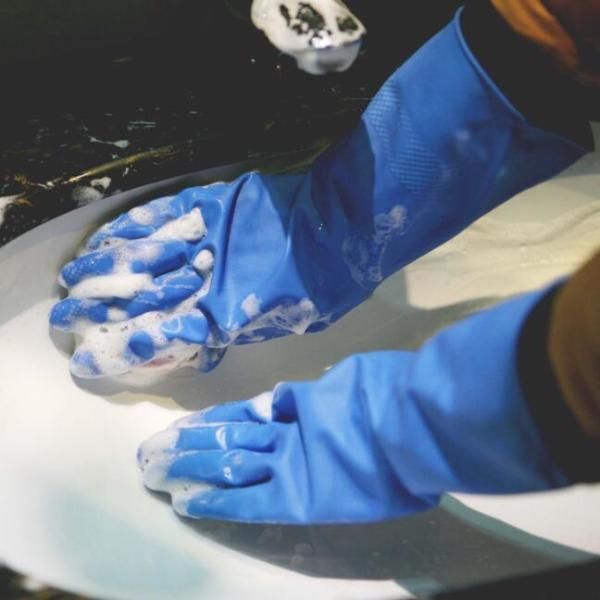 Buy cheap Warm Kitchen Flocklined Rubber Gloves Comfortable Latex gloves For Bathroom from wholesalers