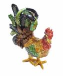 Pretty Cock metal jewelry box Rooster enamel treasure trinket box