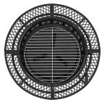 Outdoor Warming Portable Round Steel Wood Burning Firepit Charcoal BBQ Grill
