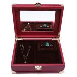 Luxurious Corner Protection PU Leather Jewelry Storage Organizer Case with