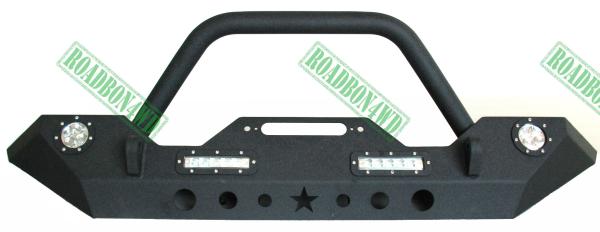 Buy cheap Wholesale LED light front bumper Steel Front Bumper 4x4 Winch recovery Bumper for Jepp JK from wholesalers
