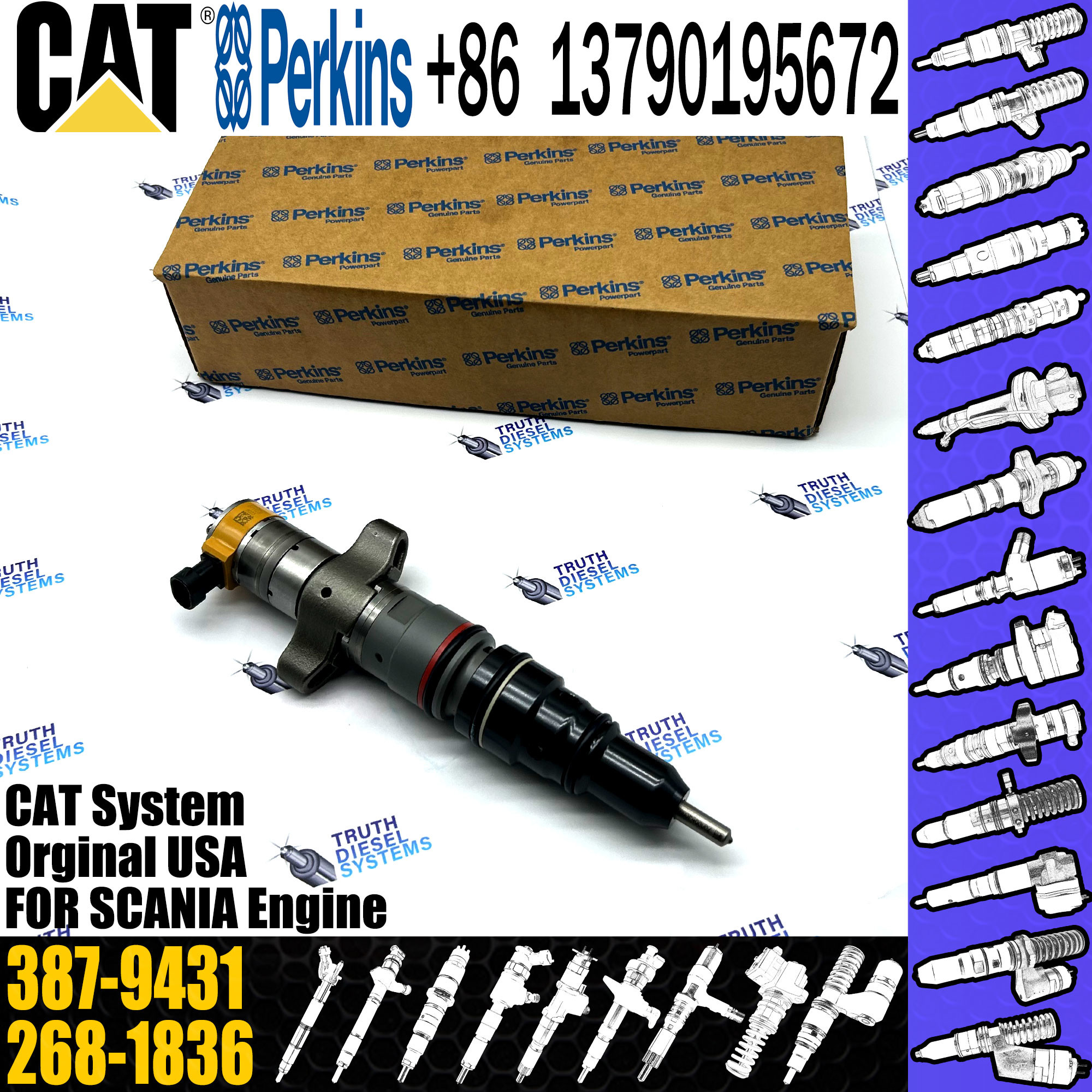 Excavator Parts C7 Engine Injectors 387-9432 387-9431 3879432 3879431 Fuel Nozzle For CAT