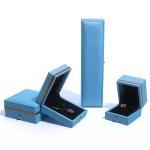 Custom Ring Necklace Bracelet Wedding Packaging Gray Leather Jewelry Box from