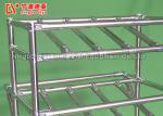 Stainless Steel Pipe Racking System , Rolling Utility Cart For Turnover Shelf
