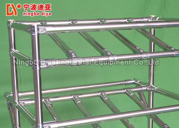 Buy cheap Stainless Steel Pipe Racking System , Rolling Utility Cart For Turnover Shelf System from wholesalers