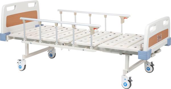 Two Cranks Patient Manual Hospital Bed Withe Color Aluminum Alloy Protective
