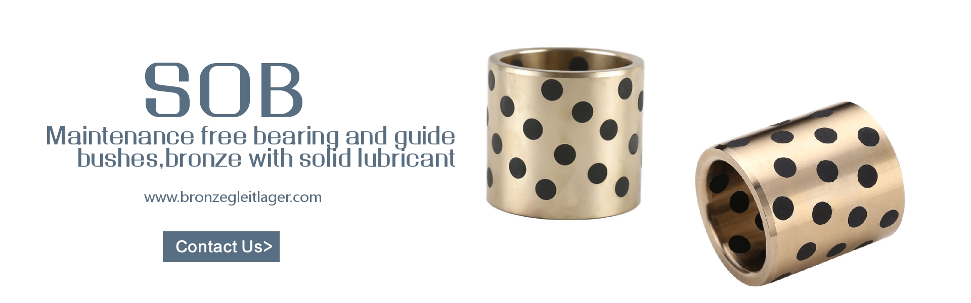 SOB Maintenance free bearing and guide bushes, bronze with solid lubricant CuAl10Fe5Ni5 Bronze Bearing Plate with Integrated Graphite Inset for Reduced Friction