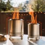 Outdoor Camping Stainless Steel Tabletop Fire Pit with Smokeless Wood Pellet