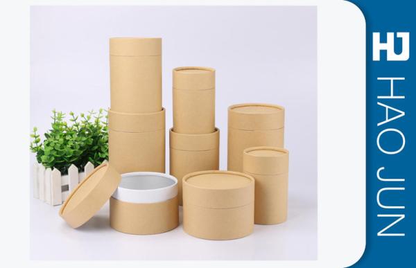 Buy cheap Brown Kraft Paper Tube Packaging / Handmade Cylinder Cardboard Box from wholesalers
