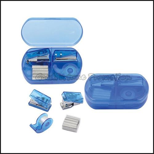 Buy cheap printed logo Eco Abs multifunctional stationery set stapler punch adhesive tape staples from wholesalers