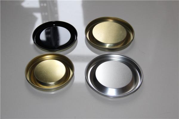 Buy cheap Customized Round Metal Easy Open Lid For Wine Paper Tube Black / Golden Color from wholesalers