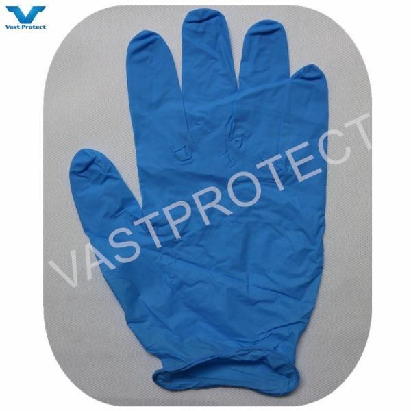 Buy cheap 9 Inch Blue Powder Free Exam Disposable Nitrile Gloves Made of Pure Nitrile with ISO from wholesalers