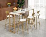 Contemporary Golden Stainless Steel Bar Stool with backrest for Club Cafe
