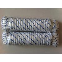 Buy cheap White Blue Tracer Diamond Hollow Braid Polypropylene Rope product
