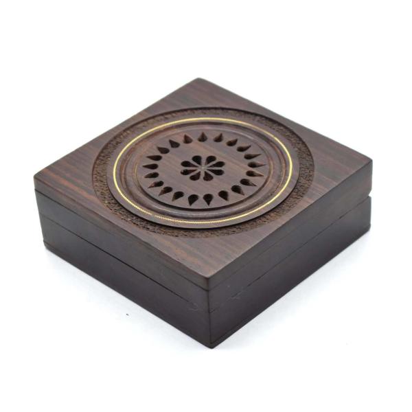 Buy cheap Keepsaking Black Lidded Wooden Box Mango Wood Storage Box 10x10x3.8cm from wholesalers