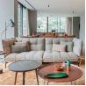 Buy cheap Solid Wood Plywood Brown Leather Sectional Couch OEM ODM from wholesalers