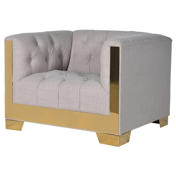 Buy cheap 2018 new stylebride and room chair for wedding with alloy armrest also linen fabric chair designs of single seater sofa from wholesalers