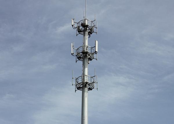 Buy cheap Q235B Steel Monopole Telecommunications Tower , Antenna Microwave Cell Phone Broadcasting Tower from wholesalers