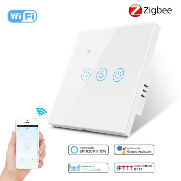 Buy cheap 50-60Hz ZigBee Smart Switch EU 3 Gang Touch Switch Alexa from wholesalers
