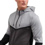 Customized Logo Polyester Long Sleeve Full Zipper Design Hoodie Men Sportswear