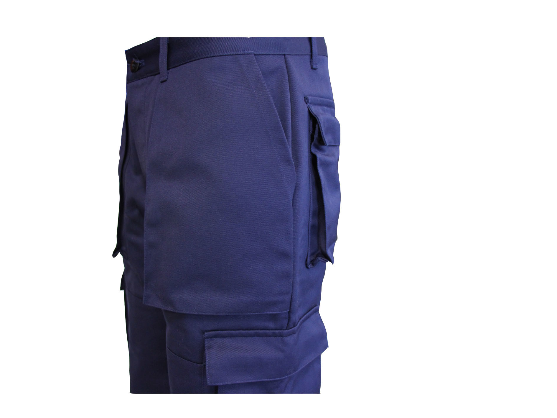 275GSM Navy Blue Work Pants Workwear With Bellow Pockets And Hook & Loop