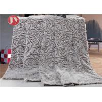 Buy cheap 100% polyeste pv fur mink blanket flowers embossed Faux Fur Throw Blanket & product