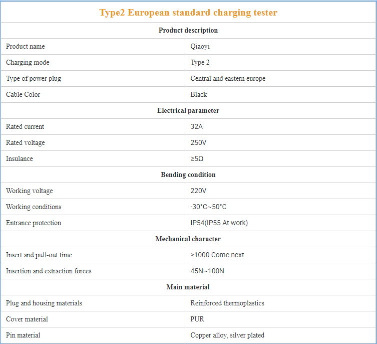 Customized Type 2 EV Vehicle Charger Simulator With 32A/16A Rated Current Outlet