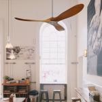 3 Wooden Blade Modern LED Ceiling Fans Indoor Outdoor Patio Ceiling Fan 60 Inch
