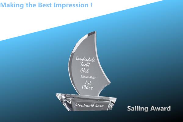 Buy cheap crystal sailboat award/crystal sailboat award/crystal sailing trophy/acrylic sailing award from wholesalers