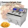 Buy cheap 220V Double-tank Gas Deep Fryer Machine for Fast Food Restaurant Stainless Steel Chicken Fryer from wholesalers