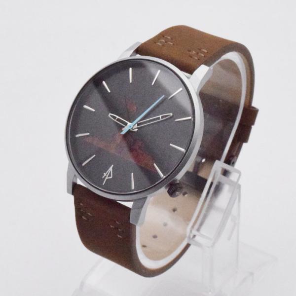 Buy cheap Genuine Leather Mens Stainless Steel Watch Engrave On Wood Dials Brown from wholesalers