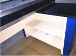 Metal Steel Supermarket Cash Counter With Conveyor Belt / Cash Counter For