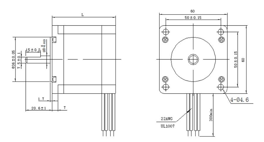 60BYGH500 Nema24 Hybrid Stepper Motor 60mm Stepping Motor Low Noise