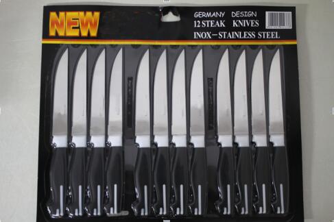 Buy cheap Germany Design 12pcs Steak Knives With PP Handle Black Color In Blister Card from wholesalers