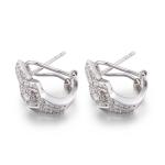 S925 Sterling Silver Cubic Zirconia Stud Earrings 2.78g 10mm