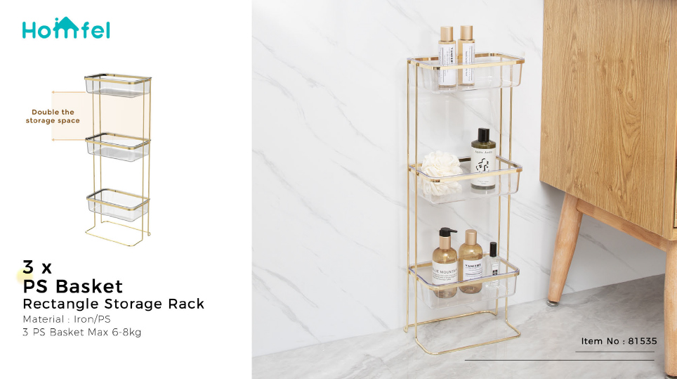 Hanging Bathroom Caddy Storage Rack Wall Mounted Type With 2 Tiers